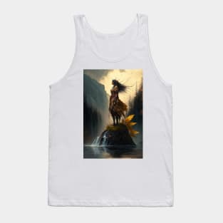 Native American Woman Standing On An Island Tank Top